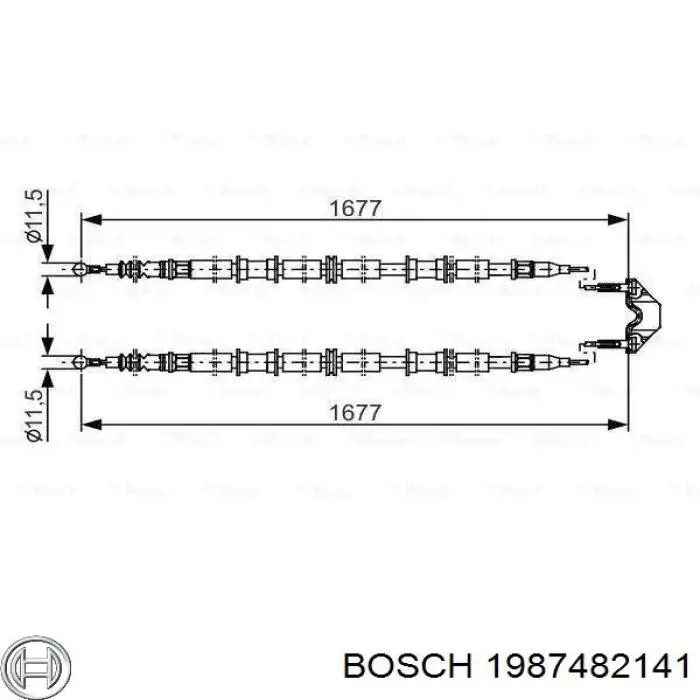 Трос ручного тормоза задний правый/левый Bosch 1987482141