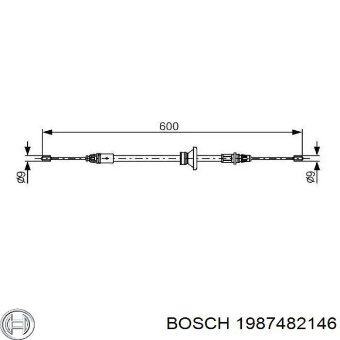 Передний трос ручника 1987482146 Bosch