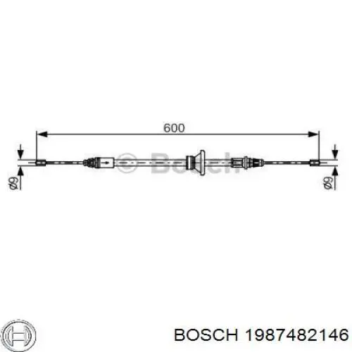 Трос ручного тормоза передний Bosch 1987482146 цена, от 8.49 USD