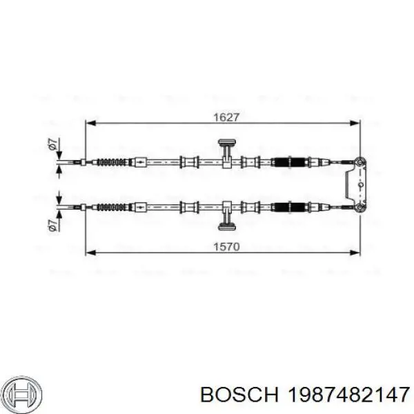 Задний трос ручника 1987482147 Bosch