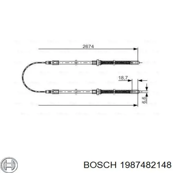 1987482148 Bosch трос ручного тормоза задний правый/левый
