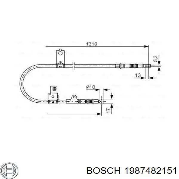 Задний правый трос ручника 1987482151 Bosch