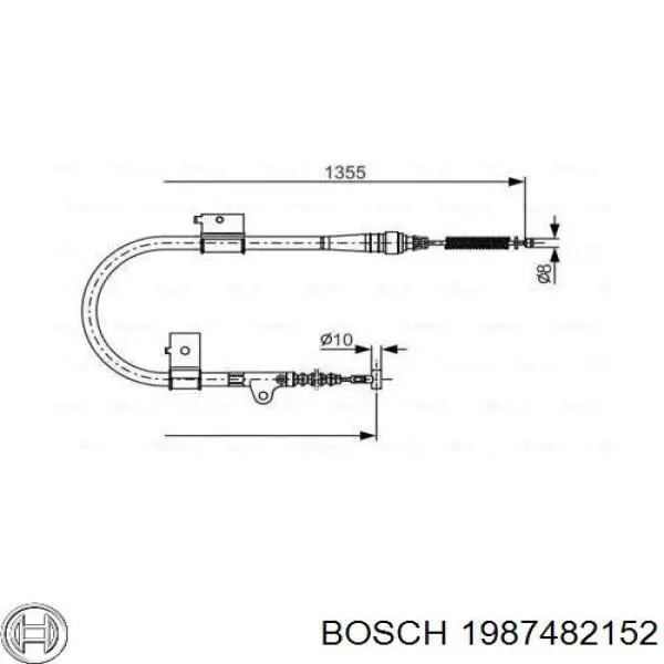 Задний правый трос ручника 1987482152 Bosch