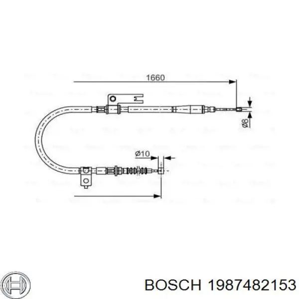 Задний правый трос ручника 1987482153 Bosch