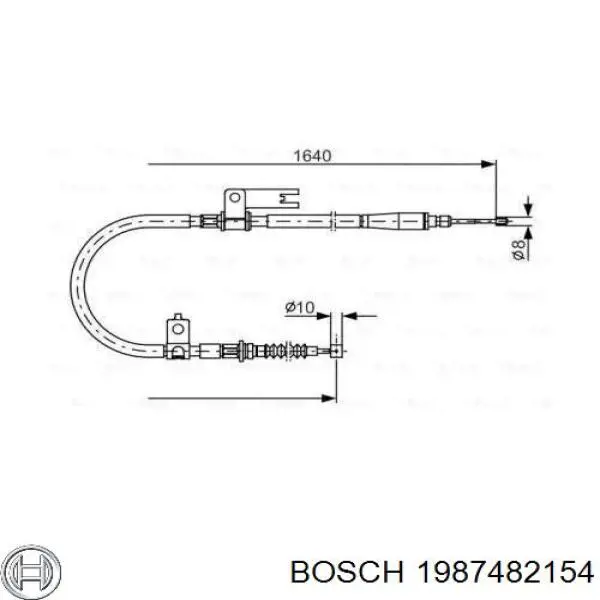 1987482154 Bosch трос ручного тормоза задний левый
