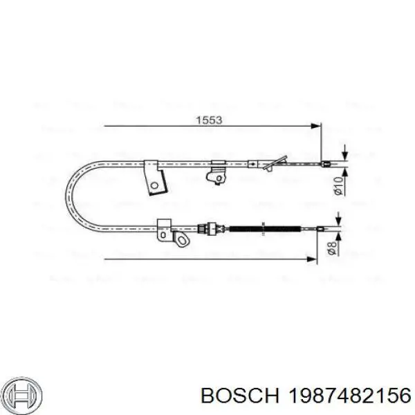 1 987 482 156 Bosch трос ручного тормоза задний правый