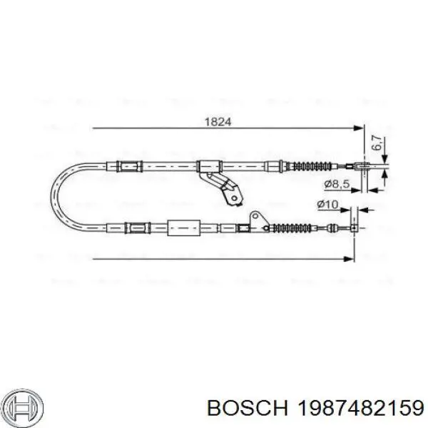 Задний правый трос ручника 1987482159 Bosch