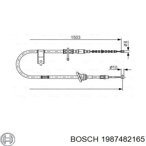 Задний правый трос ручника 1987482165 Bosch