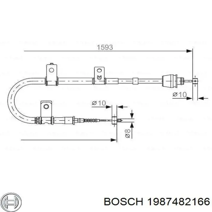 Cable de freno de mano trasero izquierdo 1987482166 Bosch