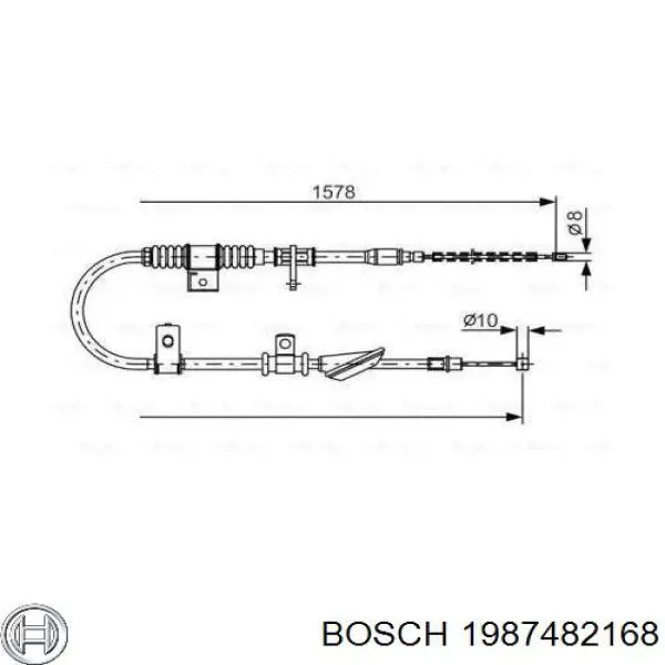 1987482168 Bosch трос ручного тормоза задний левый