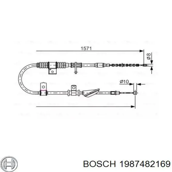 Задний правый трос ручника 1987482169 Bosch