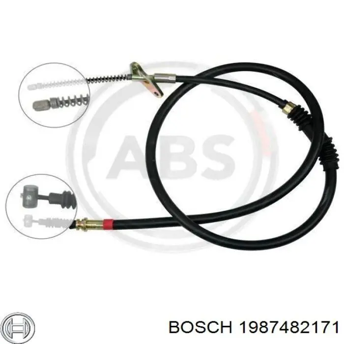 Трос ручного тормоза задний Bosch 1987482171 цена, от 22.81 USD