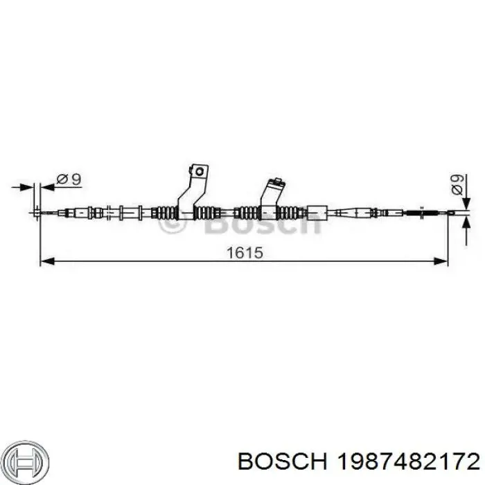 Cable de freno de mano trasero izquierdo 1987482172 Bosch