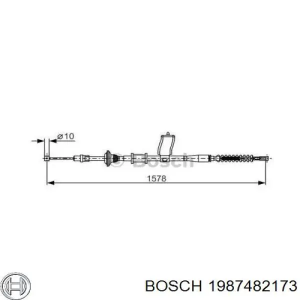 Задний правый трос ручника 1987482173 Bosch