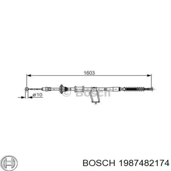 1987482174 Bosch трос ручного тормоза задний правый/левый