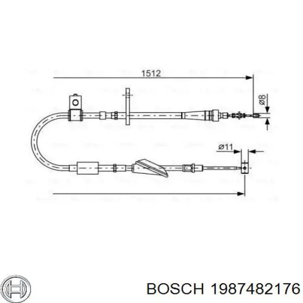 Трос ручника 1987482176 Bosch