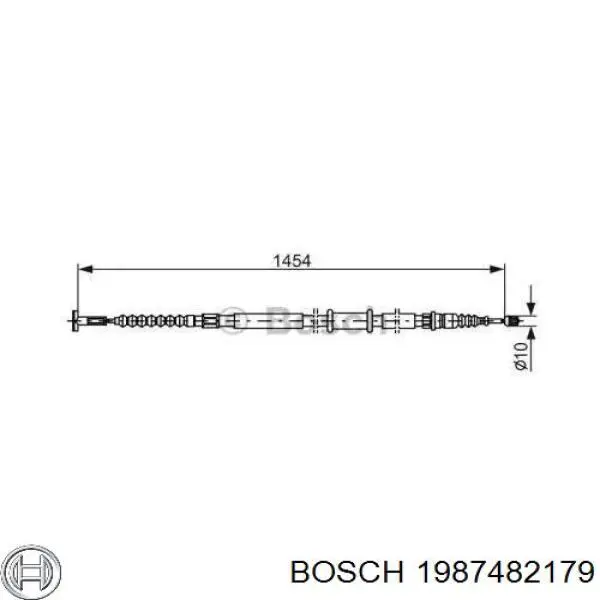 Задний правый трос ручника 1987482179 Bosch