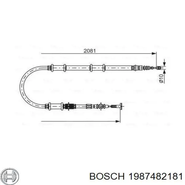 Задний правый трос ручника 1987482181 Bosch