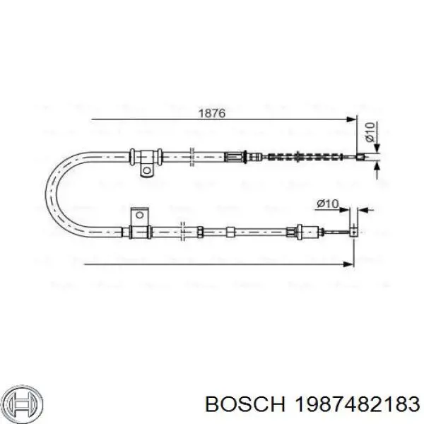 1987482183 Bosch трос ручного тормоза задний правый