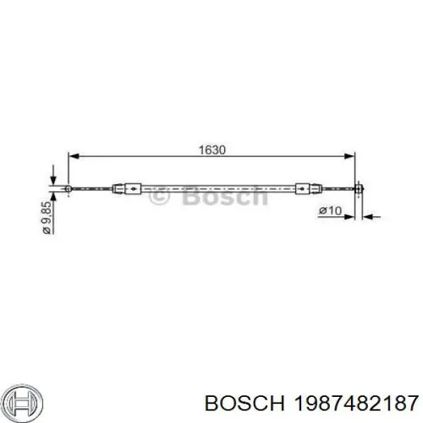 Передний трос ручника 1987482187 Bosch