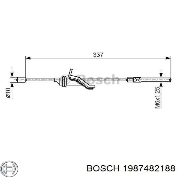 1987482188 Bosch трос ручного тормоза передний