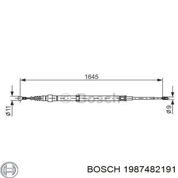 Задний трос ручника 1987482191 Bosch