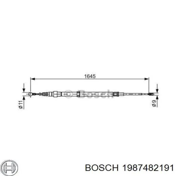 Задний трос ручника Bosch 1987482191 цена, от 7.85 USD