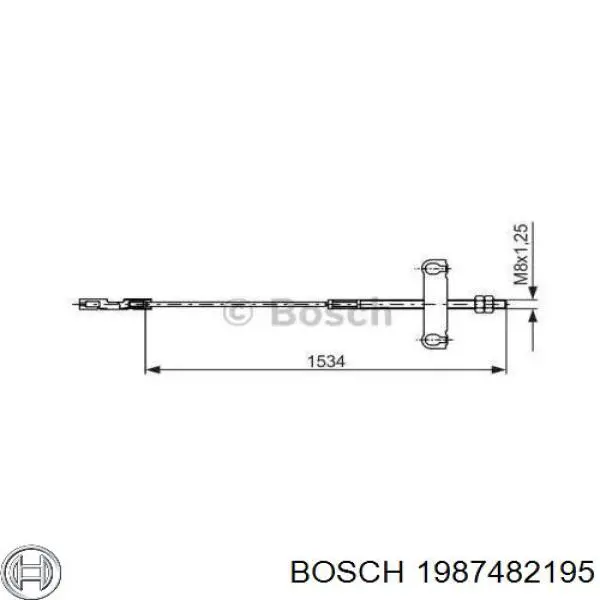 Трос ручного тормоза промежуточный Bosch 1987482195
