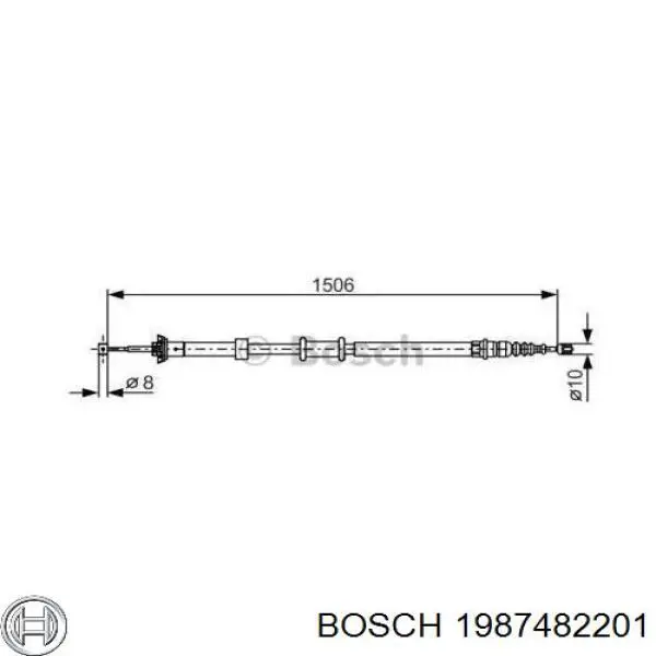 Задний правый трос ручника 1987482201 Bosch