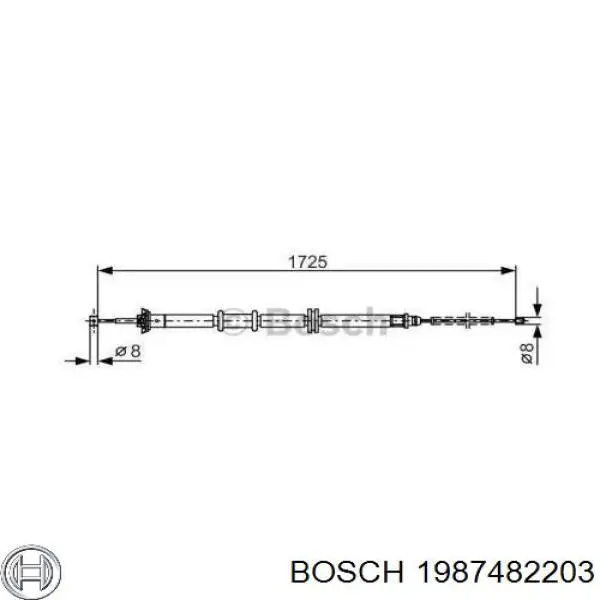 Задний правый трос ручника 1987482203 Bosch