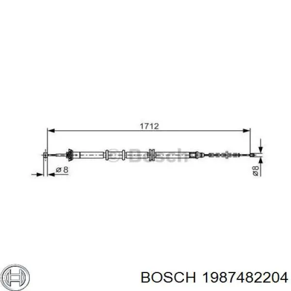 1987482204 Bosch трос ручного тормоза задний левый