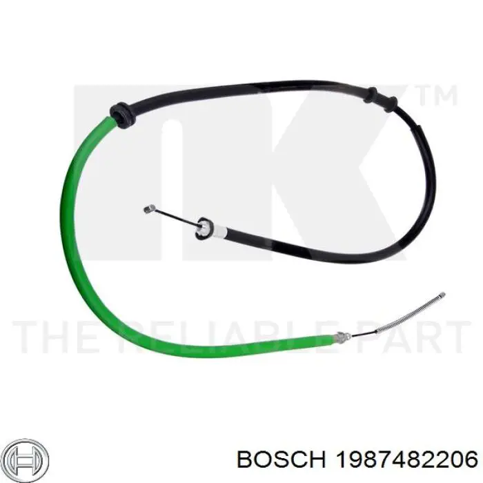 Трос ручного тормоза задний Bosch 1987482206 цена, от 16.43 USD