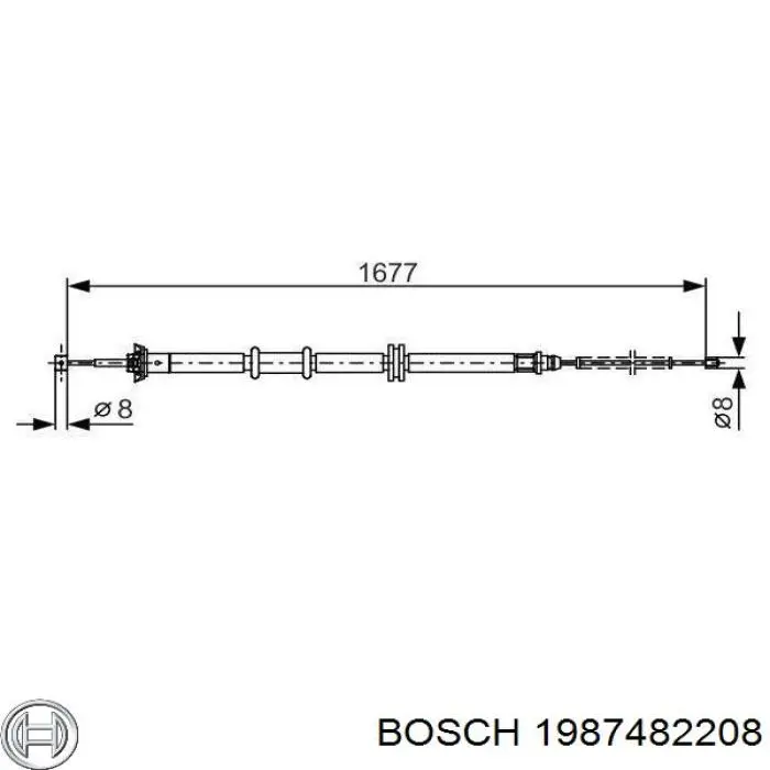 Купить 1987482208 Bosch Трос стояночного тормоза задний левый