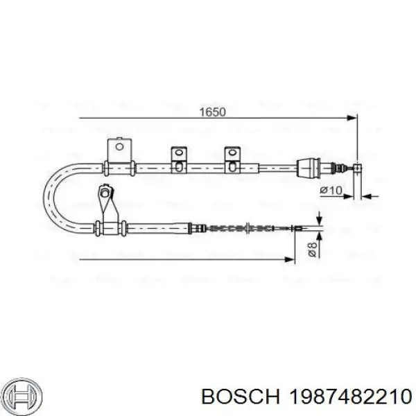 Задний правый трос ручника 1987482210 Bosch