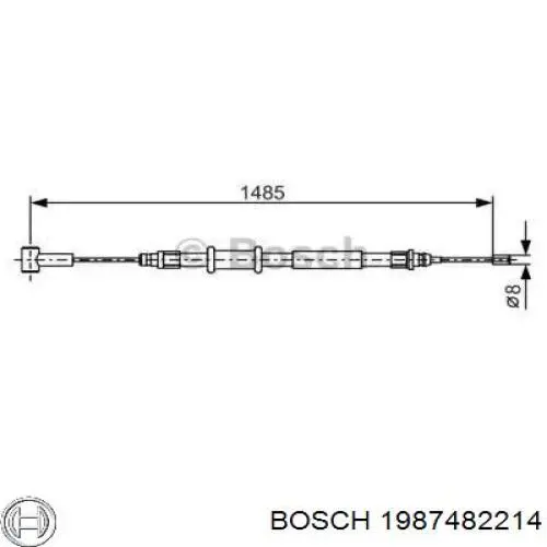 1987482214 Bosch трос ручного тормоза задний правый/левый