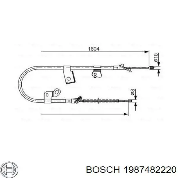 Задний правый трос ручника 1987482220 Bosch