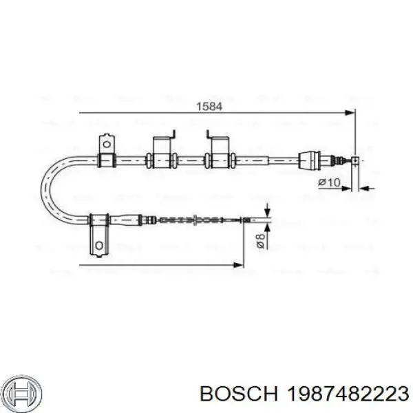 1987482223 Bosch трос ручного тормоза задний левый