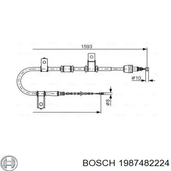 Задний правый трос ручника 1987482224 Bosch