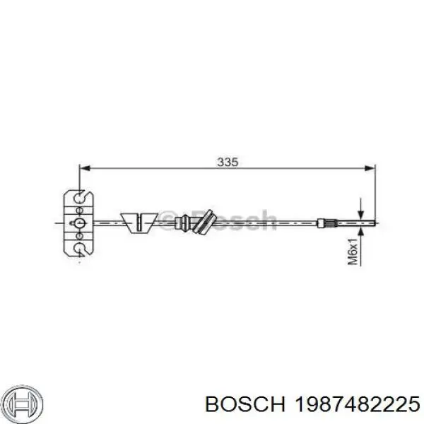 1987482225 Bosch трос ручного тормоза передний