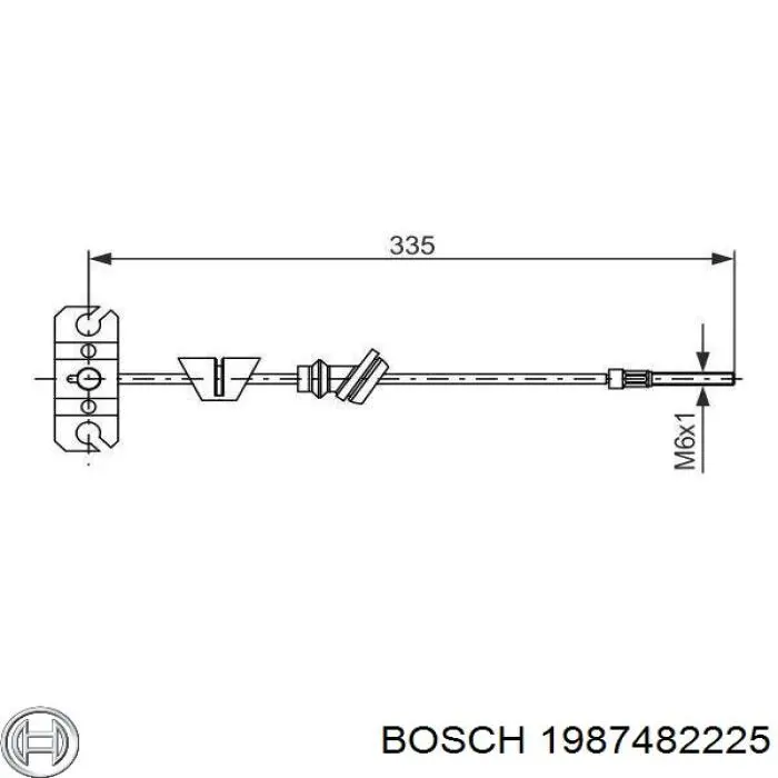 Cable de freno de mano delantero 1987482225 Bosch