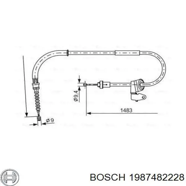 Задний правый трос ручника 1987482228 Bosch