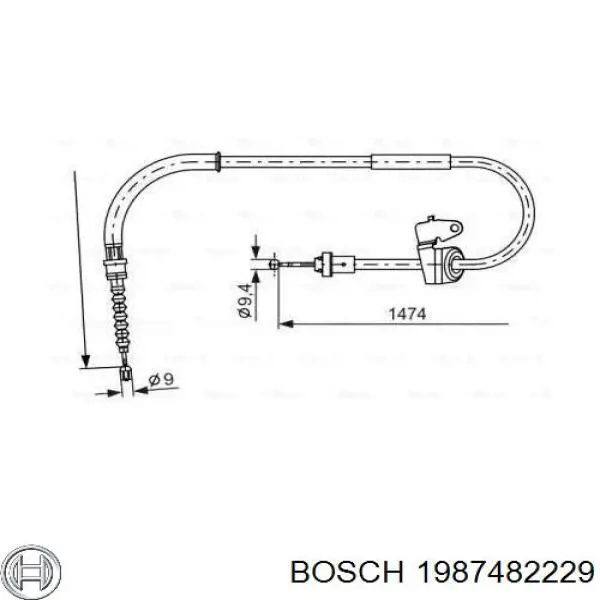 1987482229 Bosch трос ручного тормоза задний левый