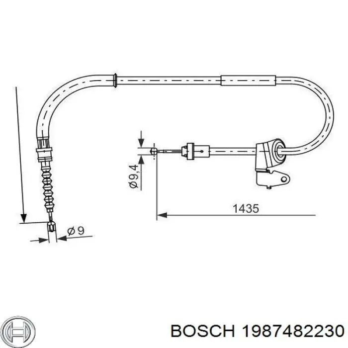 Задний правый трос ручника 1987482230 Bosch