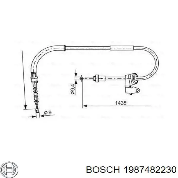 Cable de freno de mano trasero derecho 1987482230 Bosch