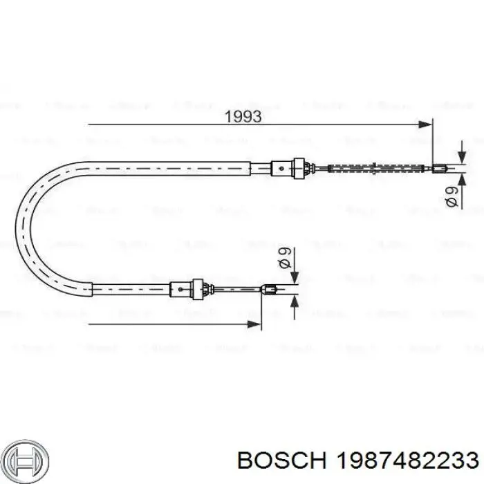 1987482233 Bosch трос ручного тормоза задний правый/левый