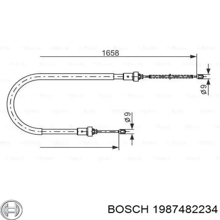 1987482234 Bosch трос ручного тормоза задний правый/левый