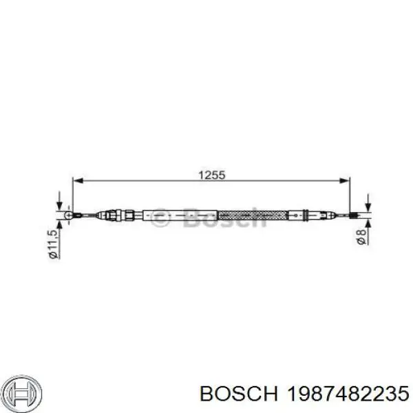 1987482235 Bosch Трос ручного тормоза задний правый/левый