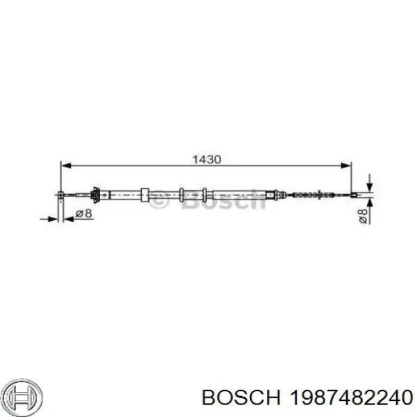 Задний правый трос ручника 1987482240 Bosch