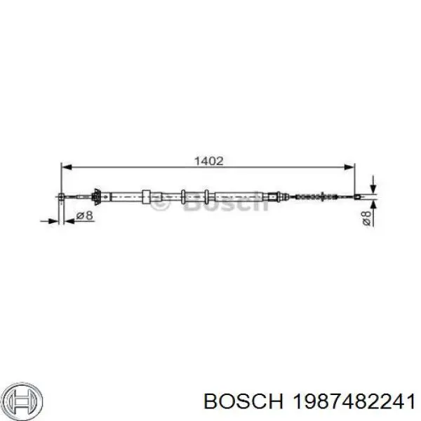 1987482241 Bosch трос ручного тормоза задний правый