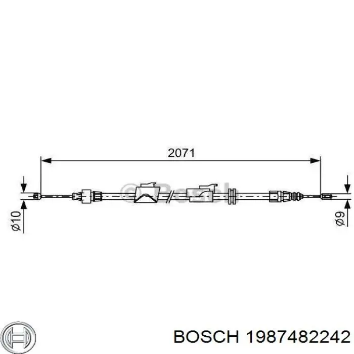 Задний правый трос ручника 1987482242 Bosch